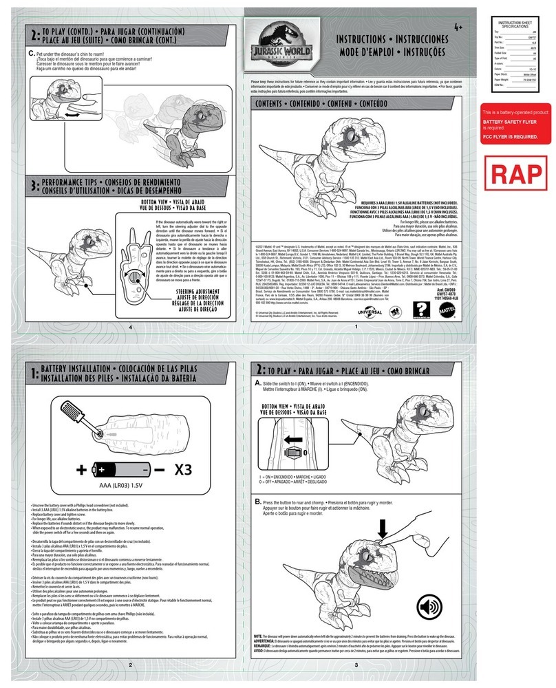 Mattel JURASSIC WORLD GWY57 instructions