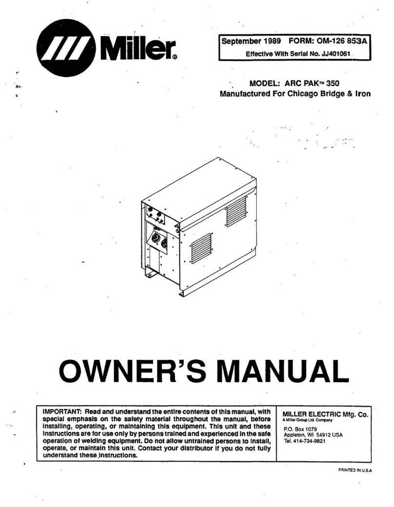 Miller ARC PAK 350 User manual