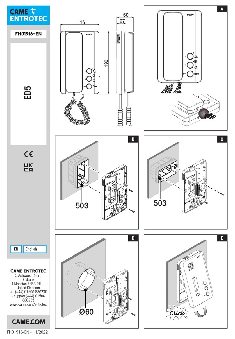CAME ENTROTEC ED5 User manual