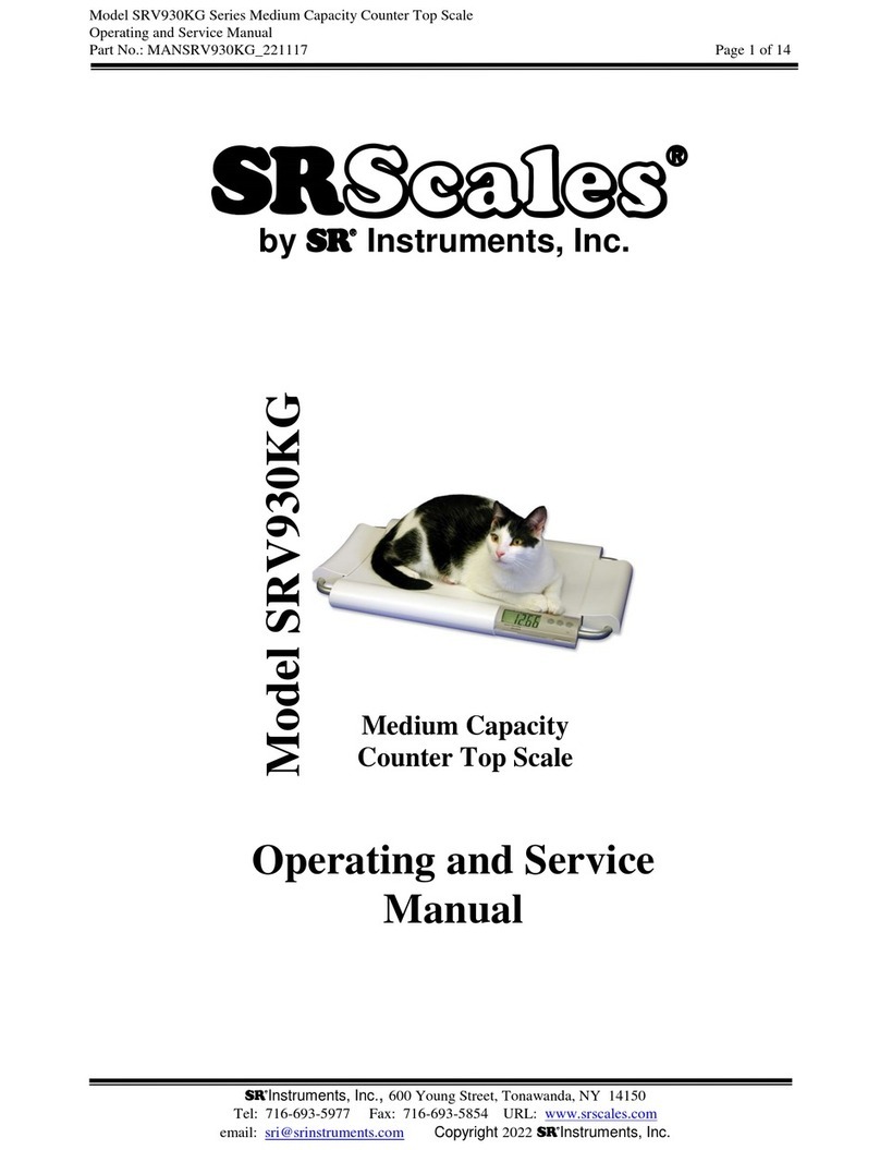 SR Instruments ST Scales SRV930KG Series Service manual