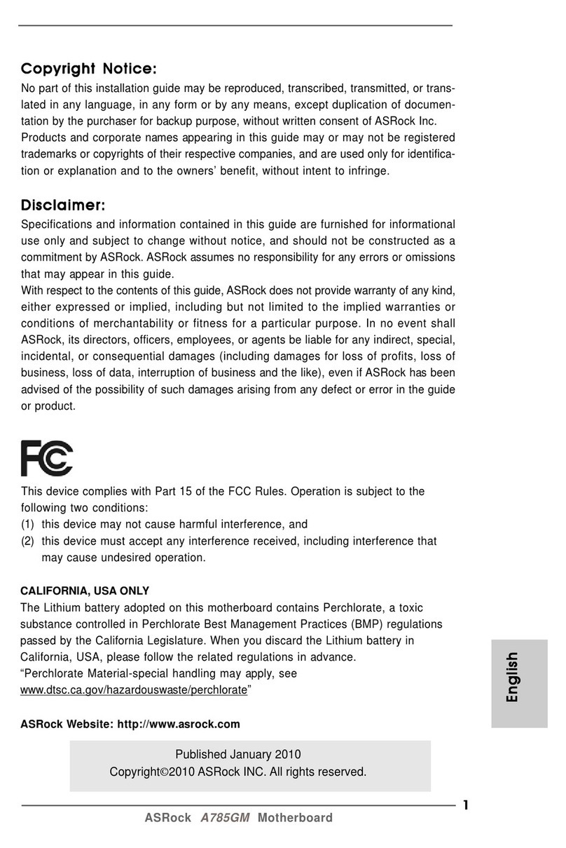 ASROCK A785GM User manual ASROCK A785GM User manual