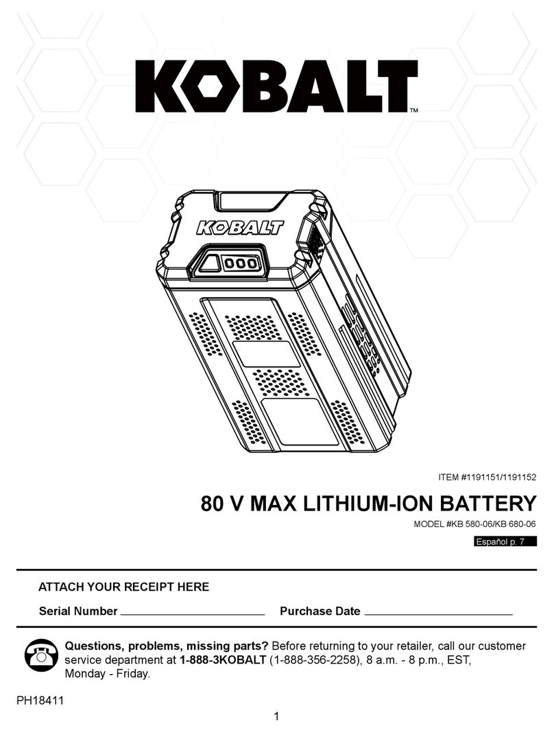 Kobalt KB 580-06 quick start guide