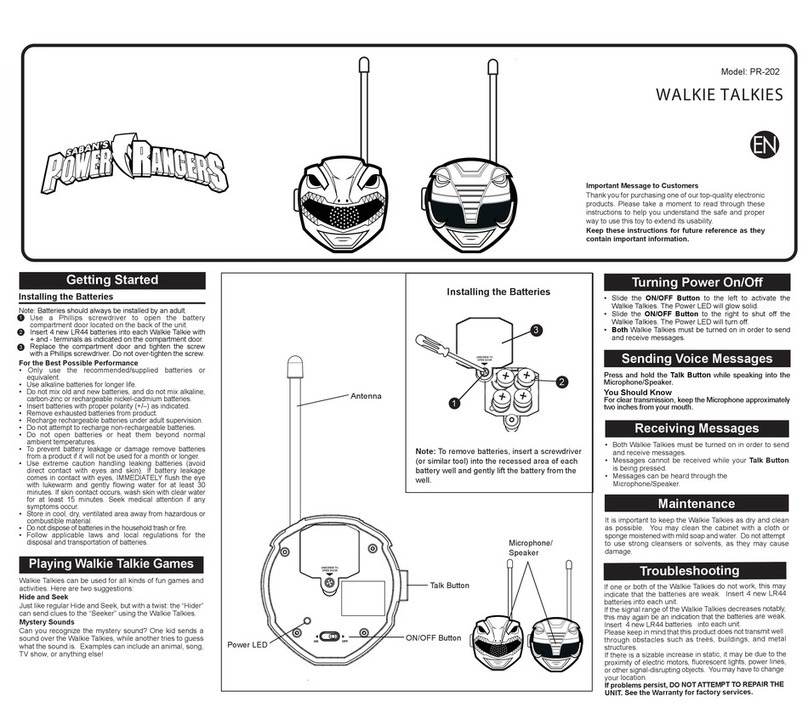 eKids SABAN'S Power Rangers PR-202 Getting started