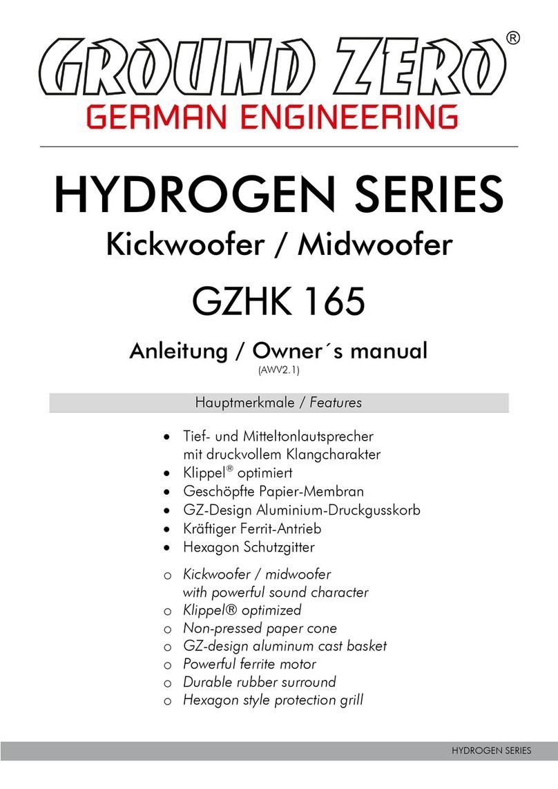 Ground Zero HYDROGEN SERIES User manual