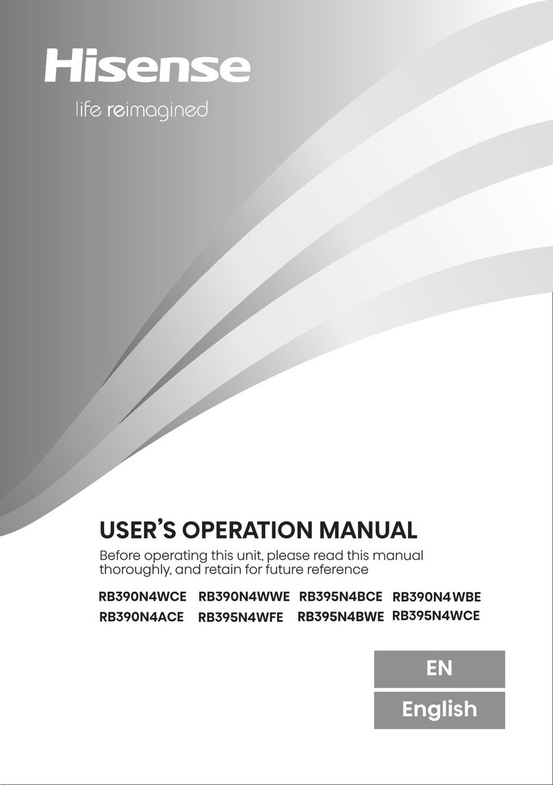 Hisense RB390N4WCE Mounting instructions