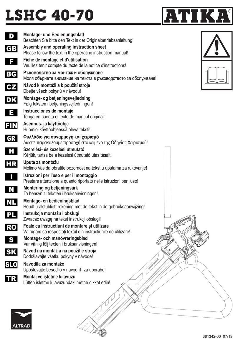 ATIKA LSHC 40-70 Assembly and operating  instruction sheet