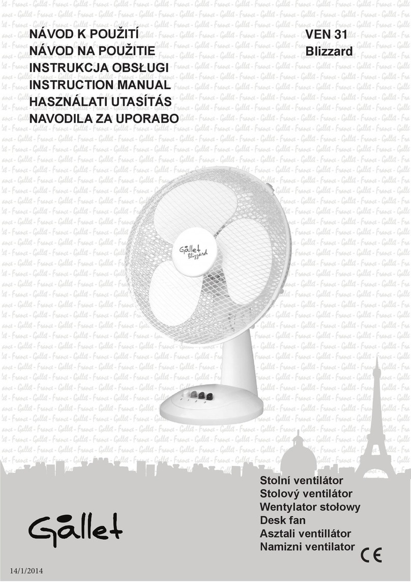 Gallet Blizzard VEN31 instruction manual