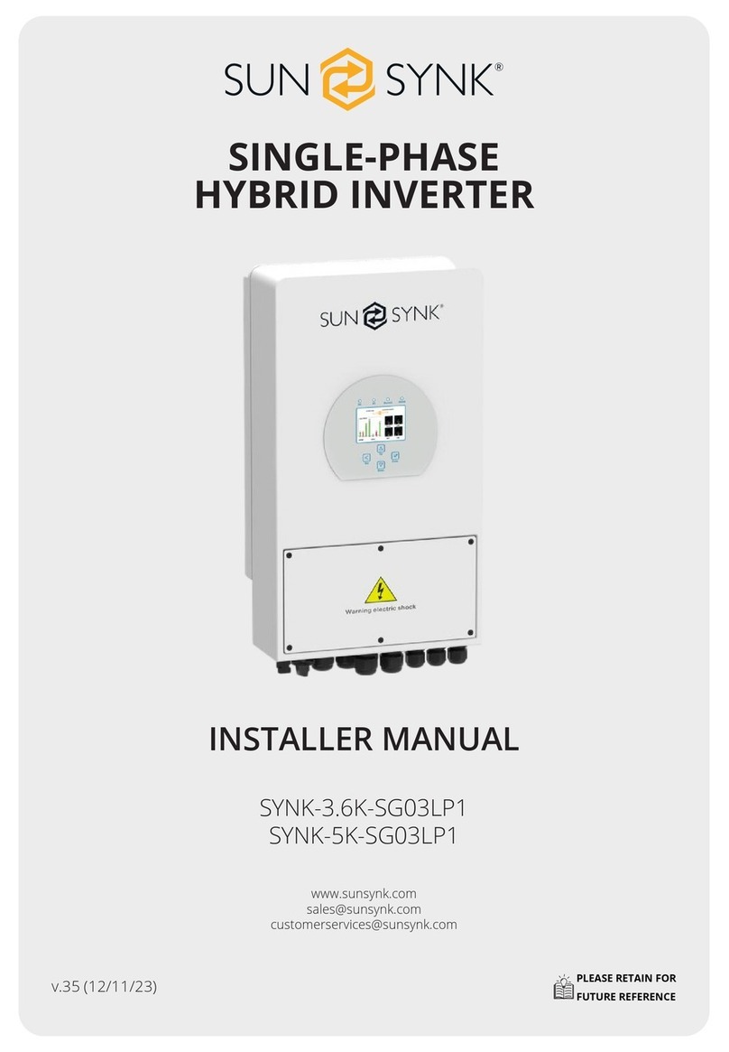 SunSynk SYNK-5K-SG03LP1 Installer manual