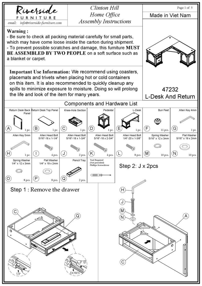 Riverside Furniture Clinton Hill 47232 Assembly instructions Riverside Furniture Clinton Hill 47232 Assembly instructions