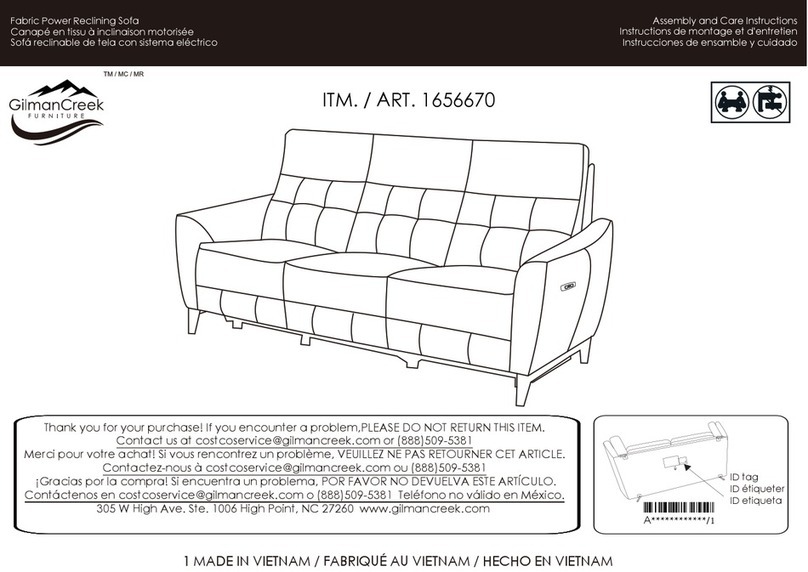 Gilman Creek 1656670 Assembly and care instructions Gilman Creek 1656670 Assembly and care instructions