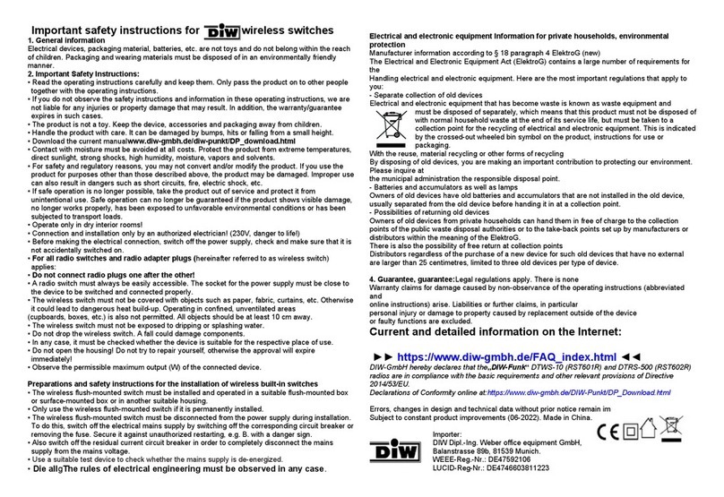 DIW DTWS-10 instructions
