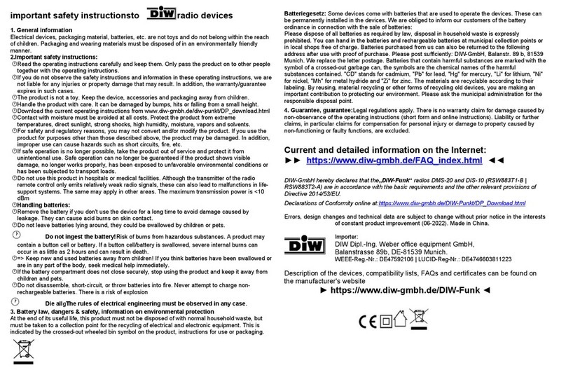 DIW DMS-20 User manual