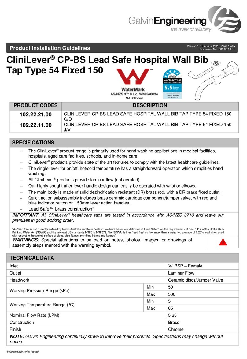 Galvin Engineering CliniLever CP-BS Installation guidelines Galvin Engineering CliniLever CP-BS Installation guidelines