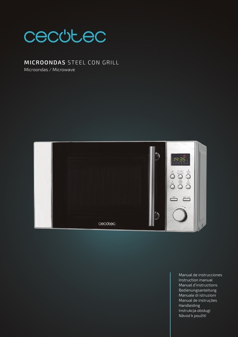 cecotec MICROONDAS STEEL CON GRILL User manual