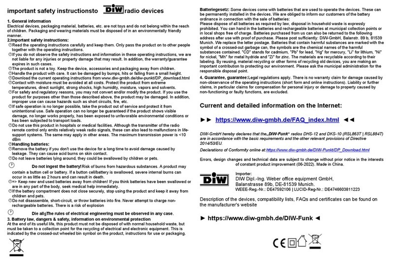 DIW Funk DHS-12 Operation manual