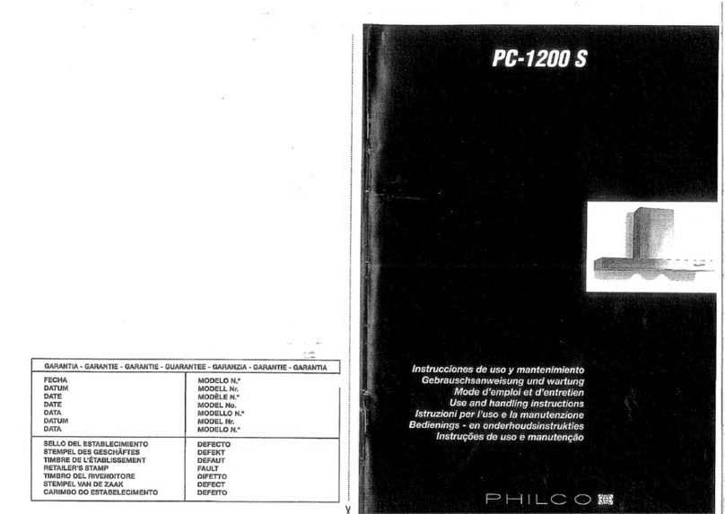 Philco PC-1200 S User manual