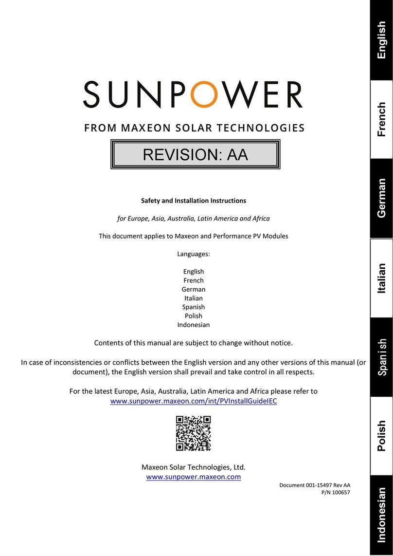 Sun Power X Series User manual