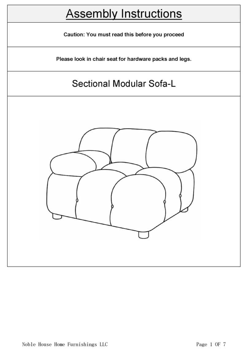 Noble House Home Furnishings Sectional Modular Sofa-L Assembly instructions