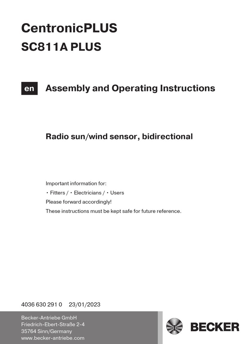 Becker CentronicPLUS SC811A PLUS Assembly and operating instructions