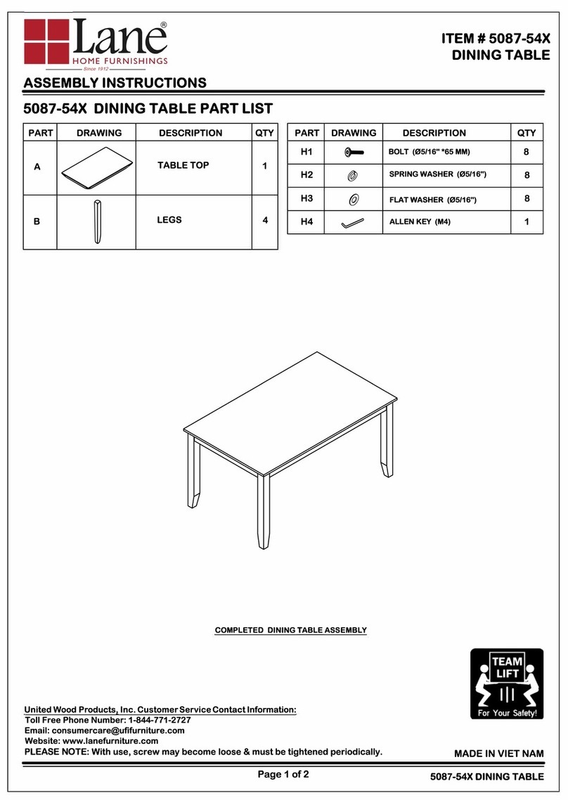 Lane 5087-54X Assembly instructions