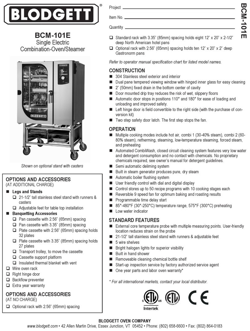 Blodgett BCM-101E User manual
