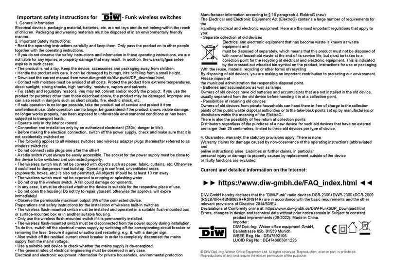 DIW DSR-2300 Quick user guide