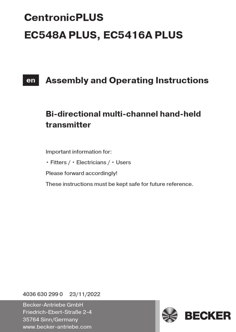 Becker CentronicPLUS EC548A PLUS Assembly and operating instructions