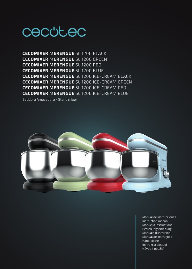 cecotec CECOMIXER MERENGUE 5L 1200 BLACK instruction manual