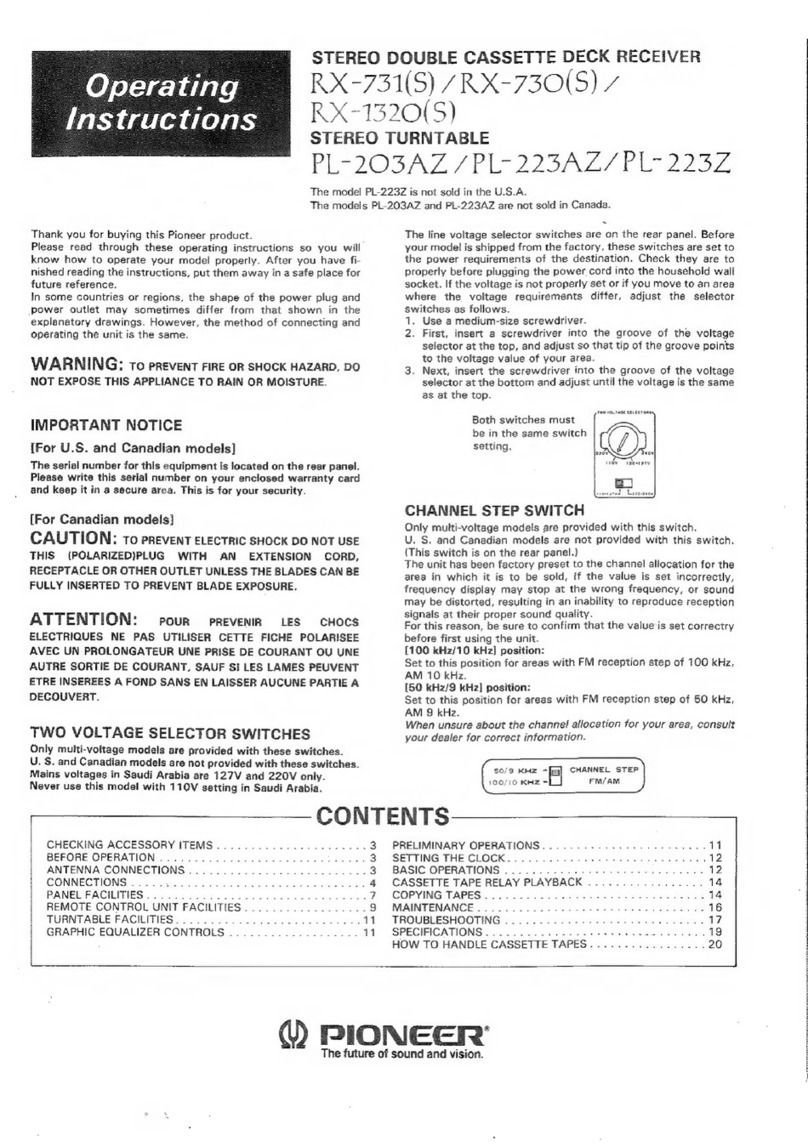 Pioneer RX-731 operating instructions
