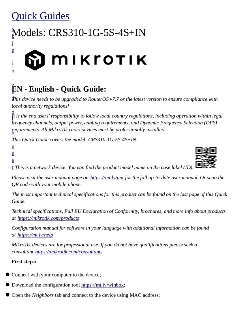 MikroTik CRS310-1G-5S-4S+IN Quick guides