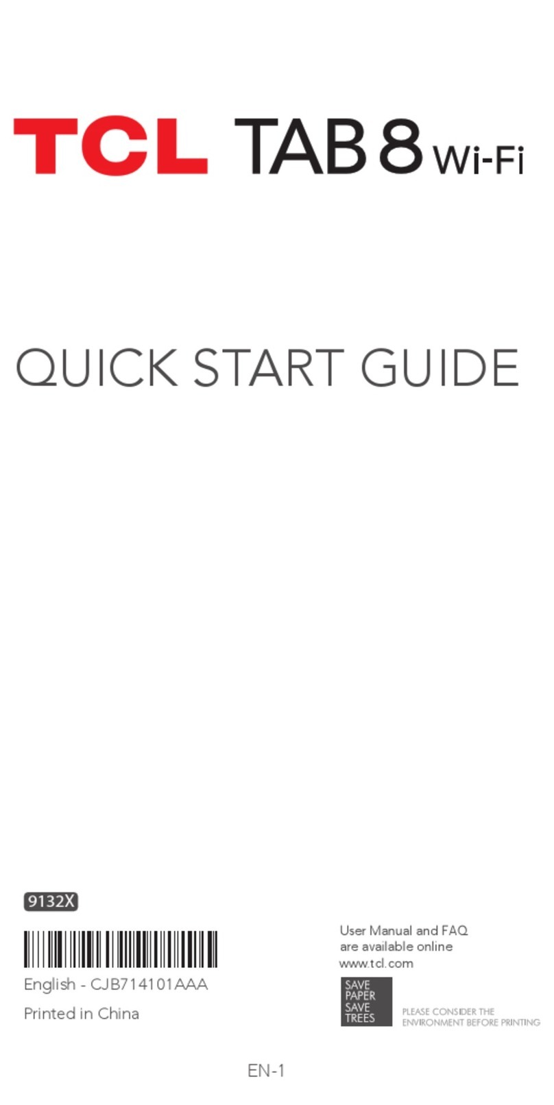 TCL TAB 8 WI-FI User manual