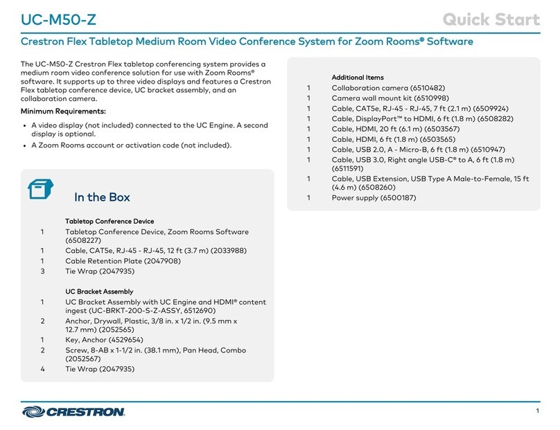 Crestron UC-M50-Z quick start