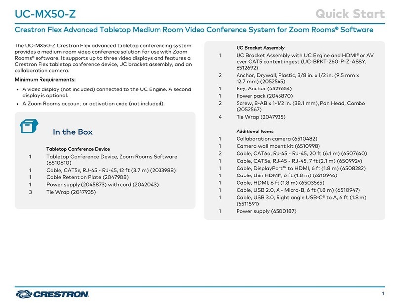 Crestron UC-MX50-Z User manual