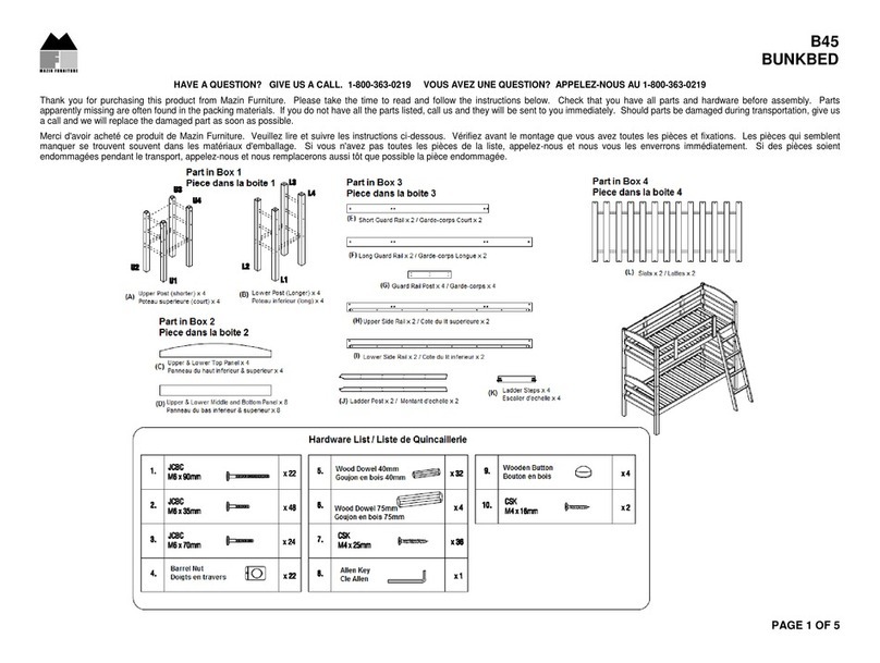 MAZIN FURNITURE B45 User manual