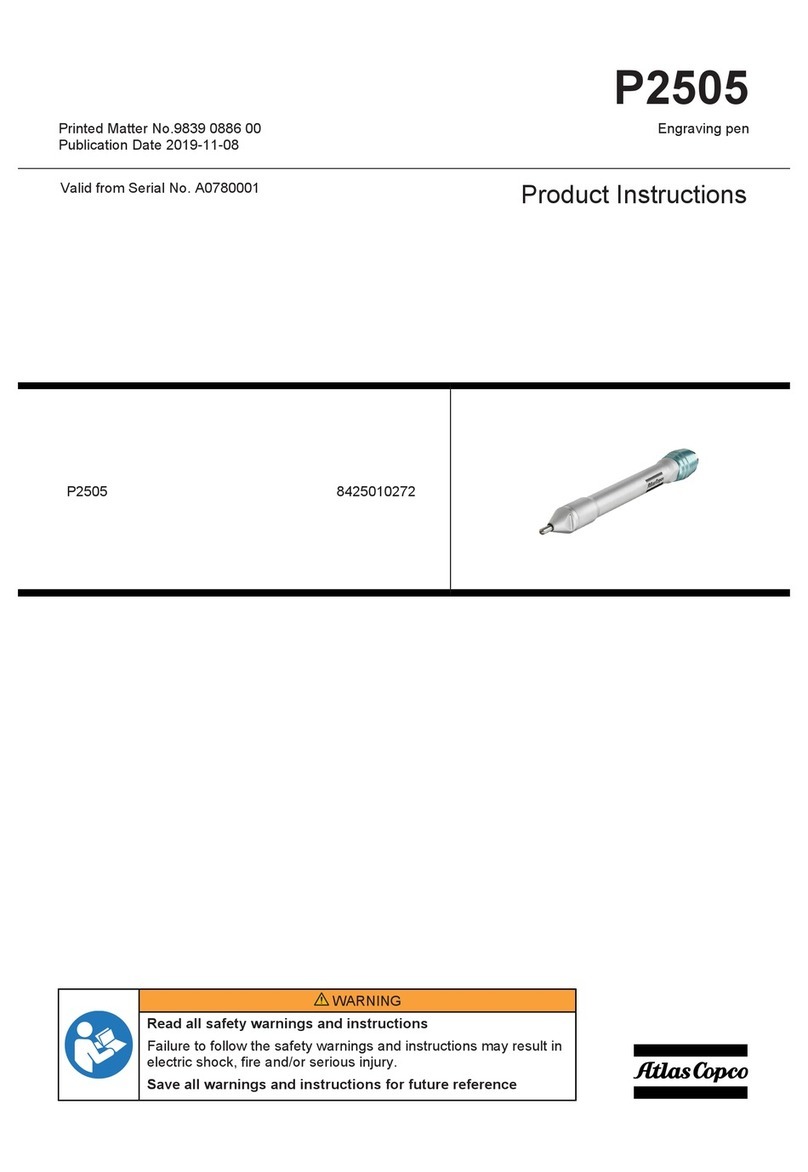 Atlas Copco P2505 Instruction sheet