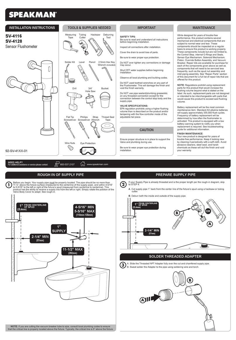 Speakman SV-4116 User manual