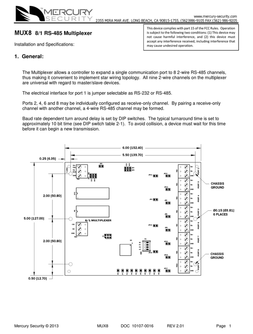 Mercury Security MUX8 quick start guide Mercury Security MUX8 quick start guide