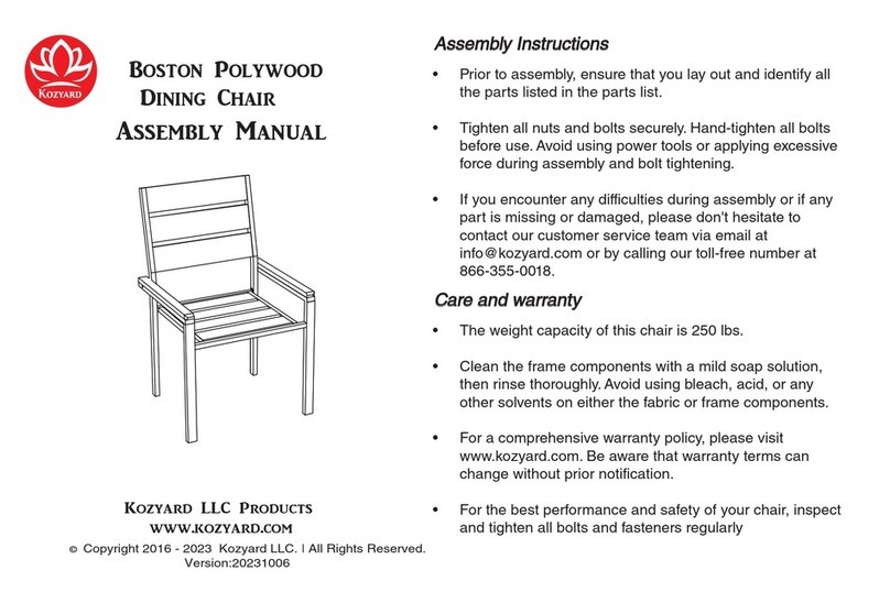 Kozyard Boston Polywood User manual Kozyard Boston Polywood User manual