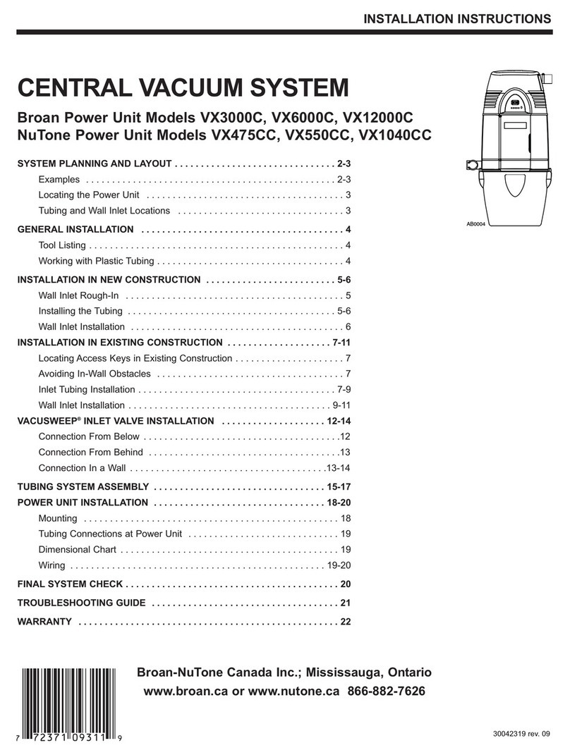 NuTone VX3000C installation instructions NuTone VX3000C installation instructions