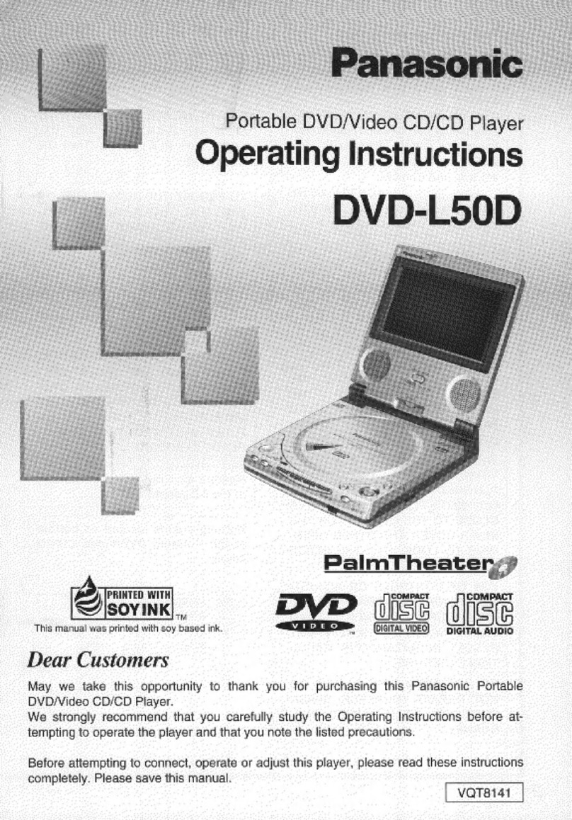 Panasonic PalmTheater DVD-L50D operating instructions