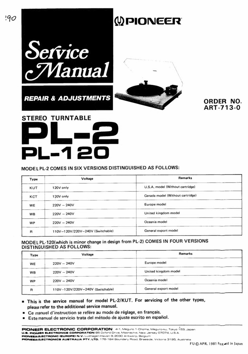 Pioneer PL-2 User manual