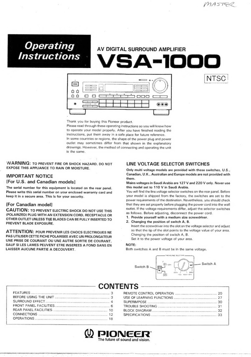 Pioneer VSA-1000 operating instructions