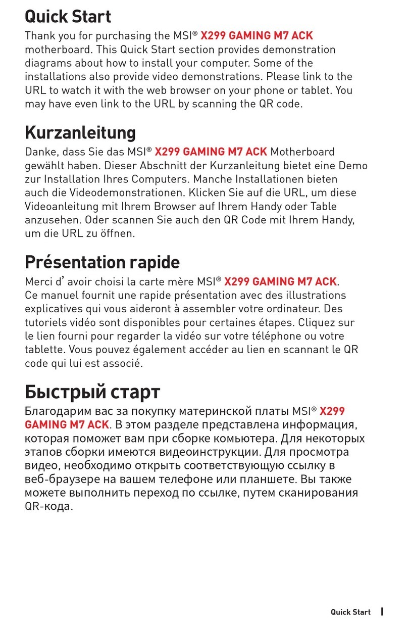 MSI X299 GAMING M7 ACK User manual MSI X299 GAMING M7 ACK User manual