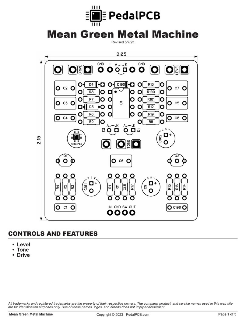 PedalPCB Mean Green Metal Machine quick start guide