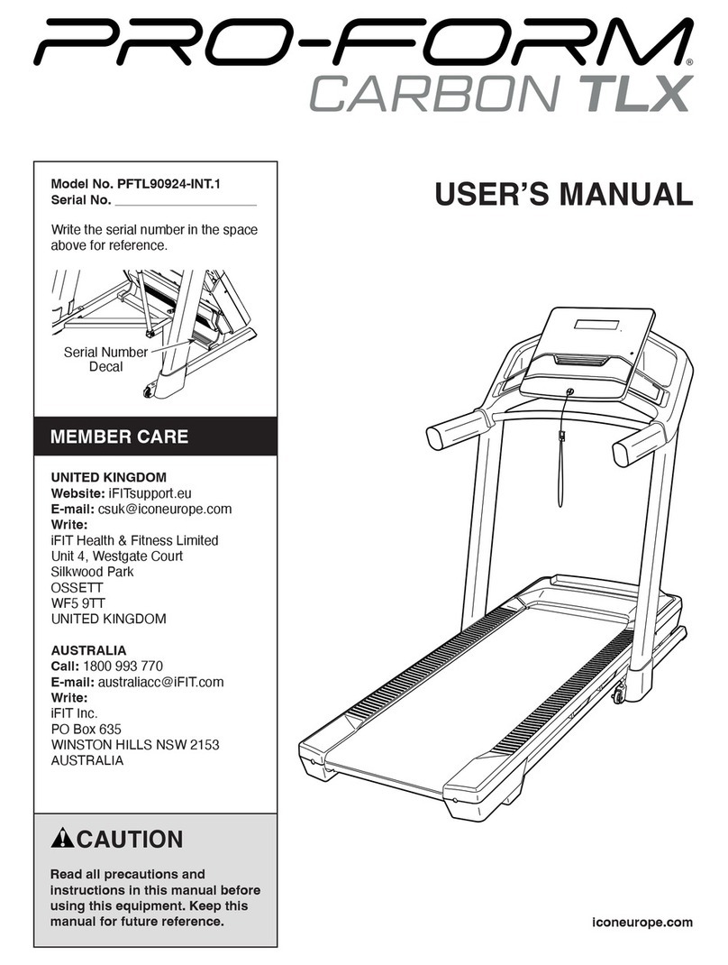 ICON PRO-FORM CARBON TLX user manual