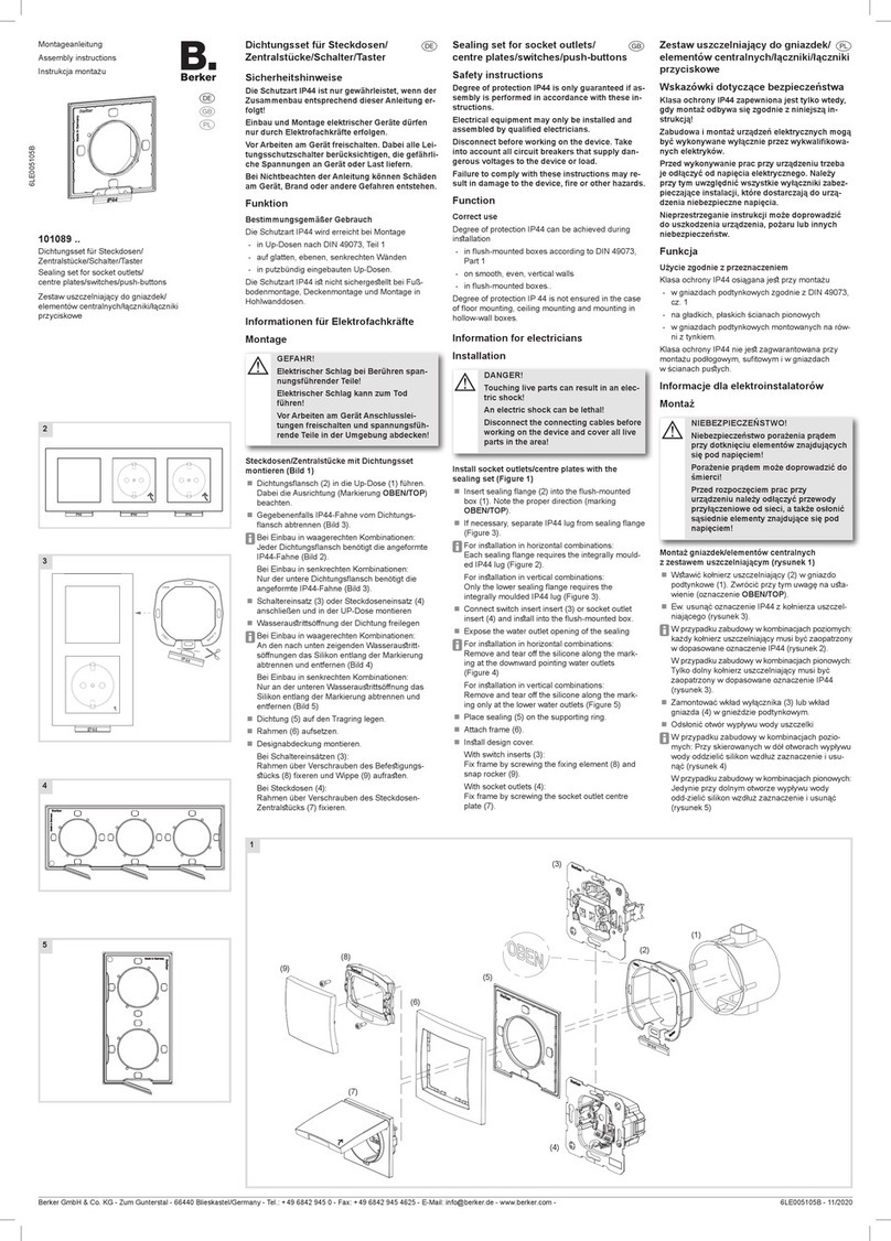 Berker 101089 Series Assembly instructions