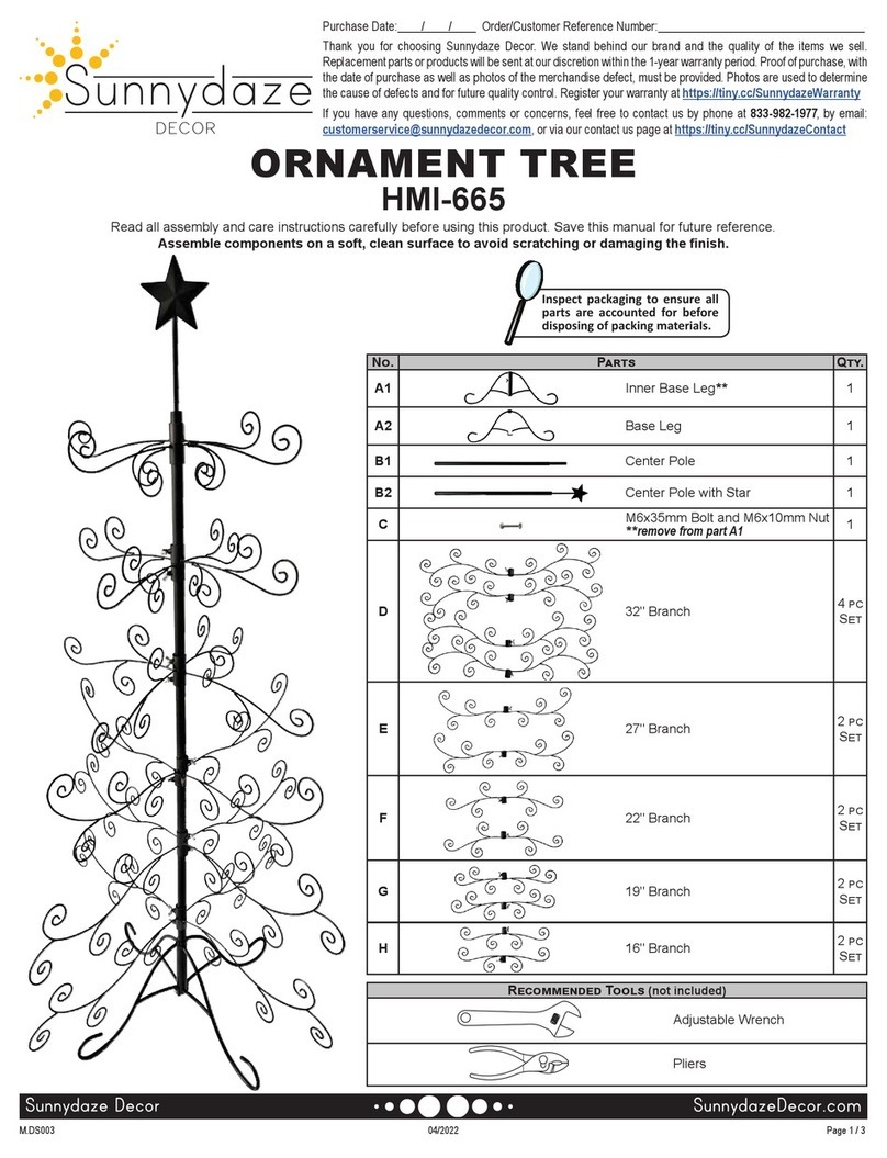 Sunnydaze Decor ORNAMENT TREE manual Sunnydaze Decor ORNAMENT TREE manual