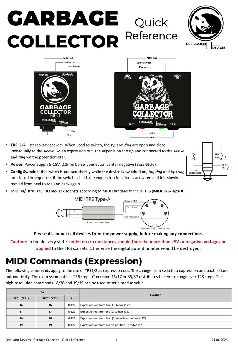 OSCILLATOR DEVICES GARBAGE COLLECTOR quick reference