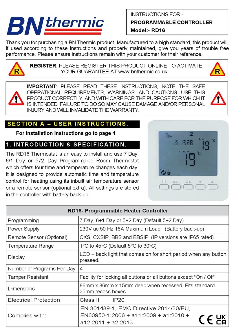BN Thermic RD16 User manual