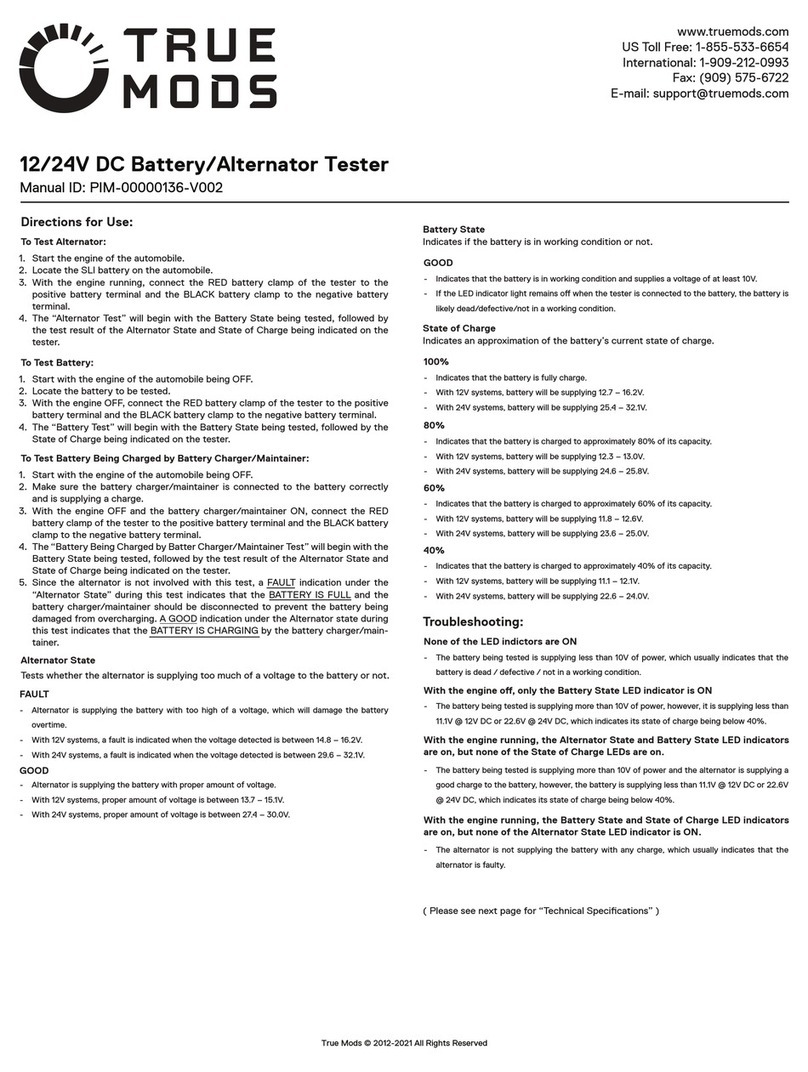 TRUE MODS PIM-00000136-V002 User manual